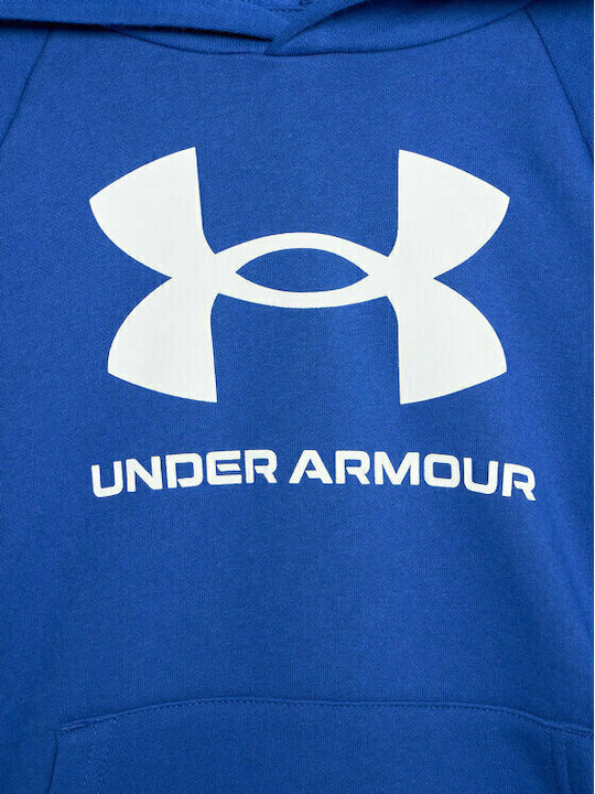 Fleece Kids Sweatshirt with Hood and Pockets Blue Rival