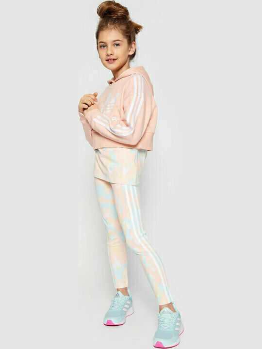 Kids Sweatshirt Cropped with Pockets Pink Adicolor