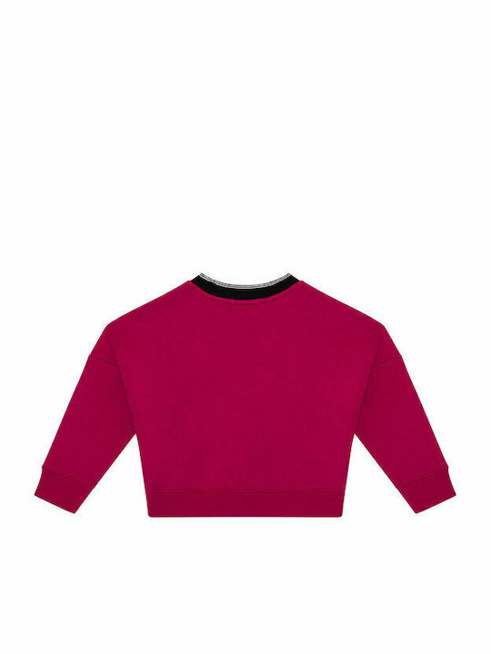 Fleece Παιδικό Φούτερ Ροζ Intarsia