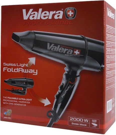 Valera Swiss Light FoldAway 5400T Ionic Επαγγελματικό Πιστολάκι Μαλλιών 2000W Black