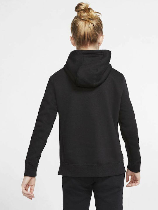 Fleece Παιδικό Φούτερ με Κουκούλα και Τσέπες Μαύρο NSW