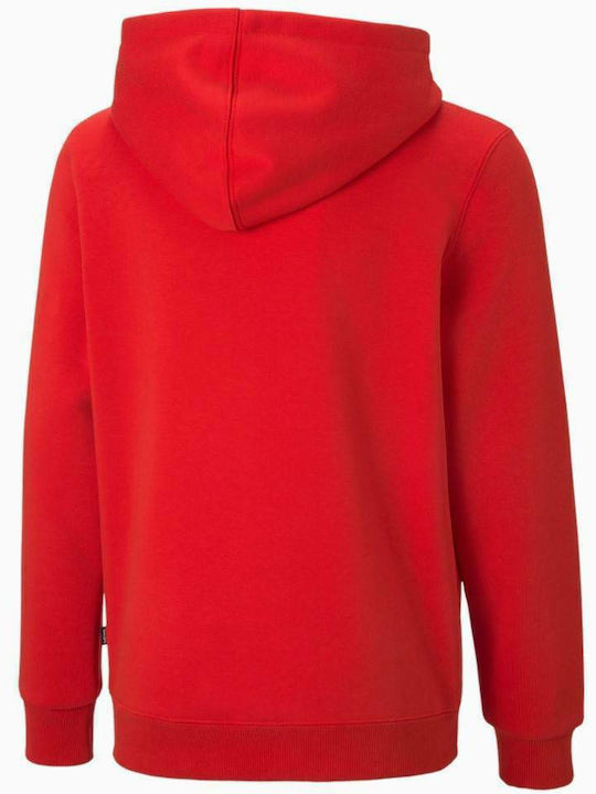 Puma Kids Fleece Sweatshirt with Hood and Pocket Red Power