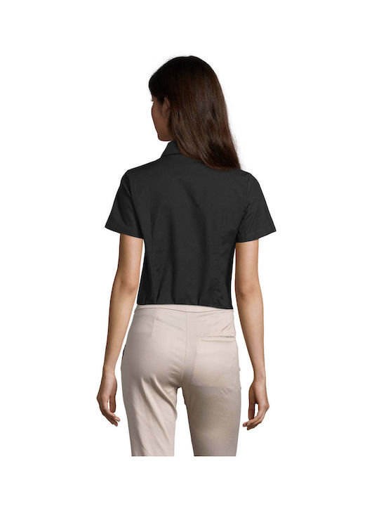 Sol's Elite Women's Monochrome Short Sleeve Shirt Black