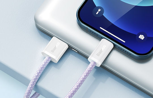 Baseus Dynamic Плетена USB-A към Lightning кабел Лилав 2м (CALD000505)