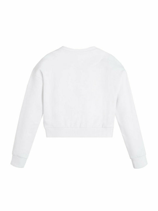 Fleece Kinder-Sweatshirt Gekürzt Weiß Icon
