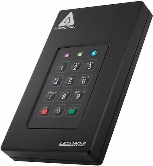 Apricorn Aegis Fortress L3 USB 3.2 Εξωτερικός HDD 2TB 2.5" Μαύρο