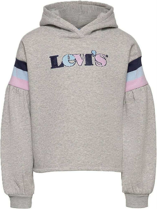 Levi's Kids Cropped Sweatshirt with Hood Gray