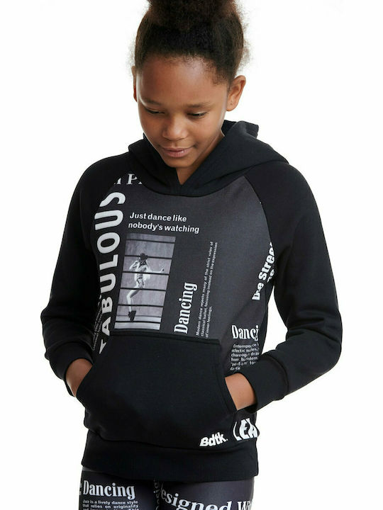 Fleece Επένδυση Kinder-Sweatshirt mit Kapuze und Taschen Schwarz Dancing