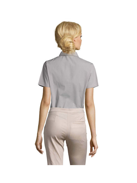 Sol's Women's Monochrome Short Sleeve Shirt Pearl Grey
