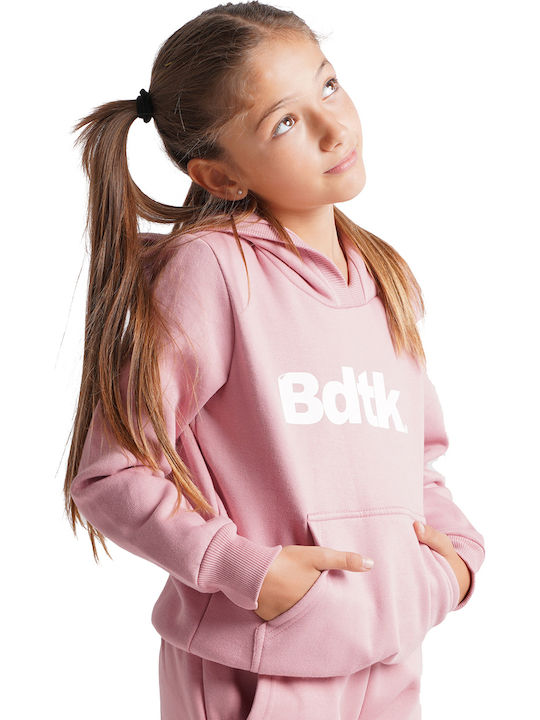 BodyTalk Fleece Kids Sweatshirt with Hood and Pockets Pink Renaissance