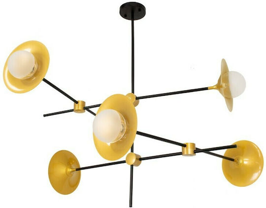 GloboStar Joliet Pendant Light Black Grid for 6 Bulbs G9 93x43x87cm