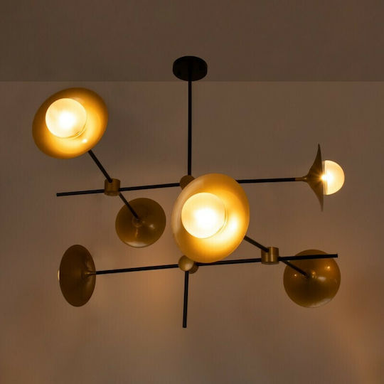 GloboStar Joliet Pendant Light Black Grid for 6 Bulbs G9 93x43x87cm