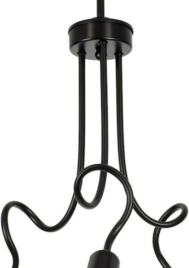 GloboStar Aspect Pendant Light Black Grid with Socket E27 44x15x60cm