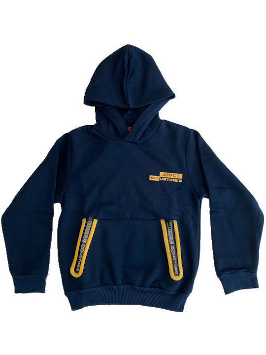 Joyce Kids Sweatshirt with Hood and Pocket Blue