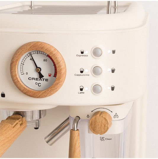 IKOHS Thera Matt Pro Create Mașină de Espresso 1250W Presiune 20bar pentru Cappuccino Bej