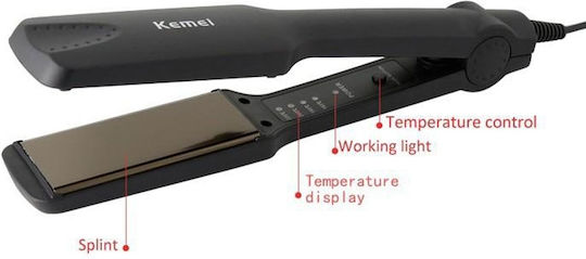 KM-329 Hair Straightener for Curls & Hair Straightening with Ceramic Plates 40W