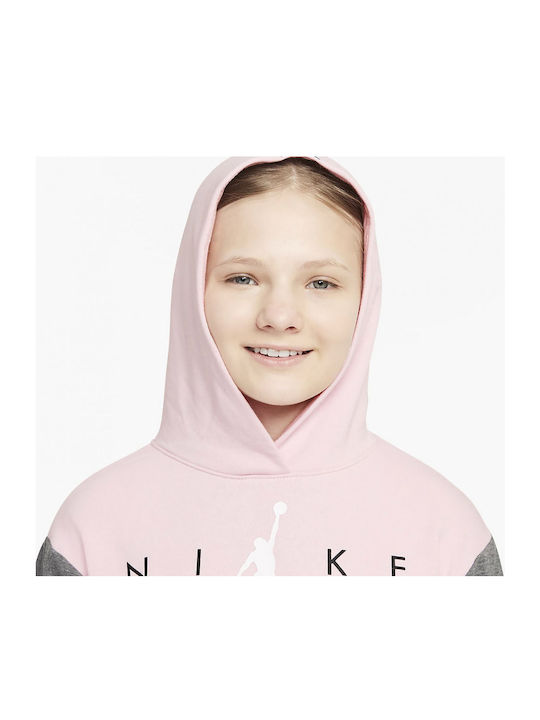 Jordan Kids Sweatshirt with Hood and Pocket Pink Jumpman