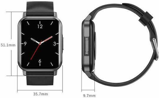 NK15 Aluminium 51mm Smartwatch με Παλμογράφο (Ροζ)