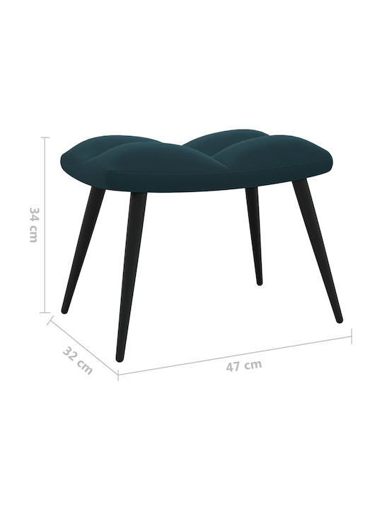 Μπερζέρα με Υποπόδιο Βελούδινη Μπλε 61x70x96.5cm