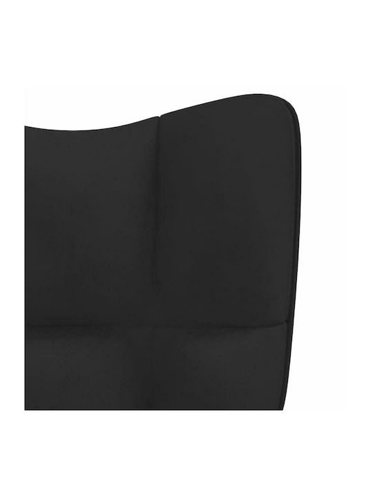 С поставка за крака Кадифен Черно 61x70x96.5см