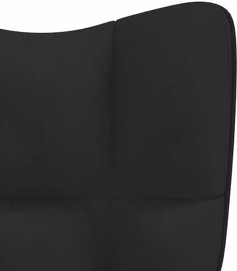 Μπερζέρα με Υποπόδιο Βελούδινη Μαύρο 61x70x96.5cm