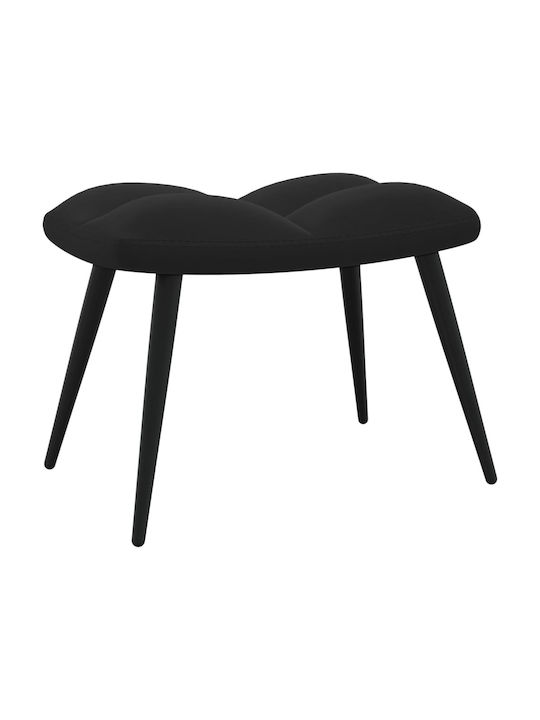 С поставка за крака Кадифен Черно 61x70x96.5см