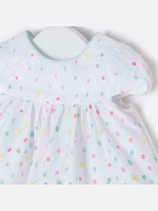Children's Dress Short Sleeve Satin White