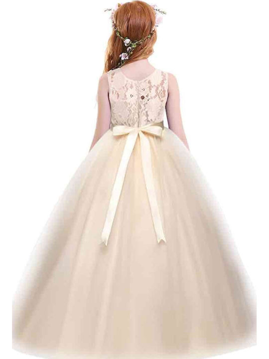 Kinderkleid Ärmellos Beige