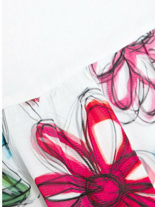 Παιδικό Φόρεμα Αμάνικο Τούλινο Floral Λευκό