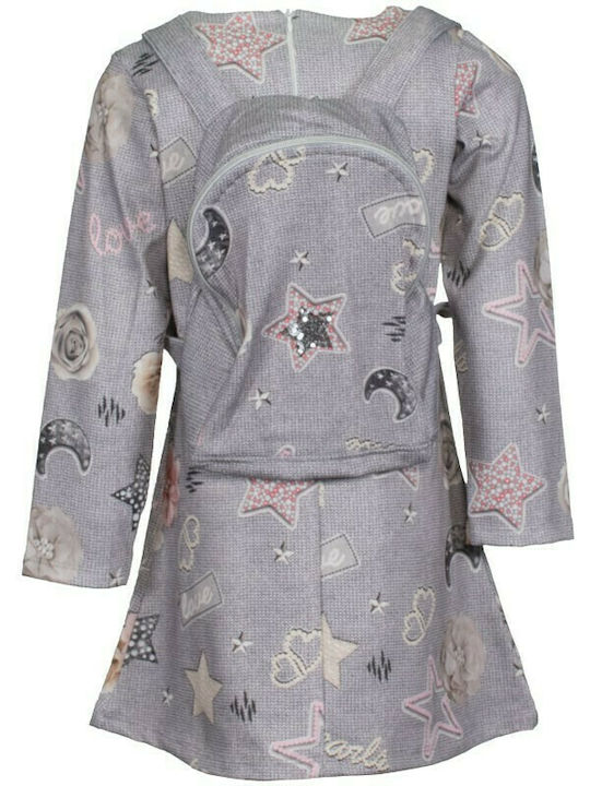 Children's Dress Long Sleeve Set with Accessories Gray