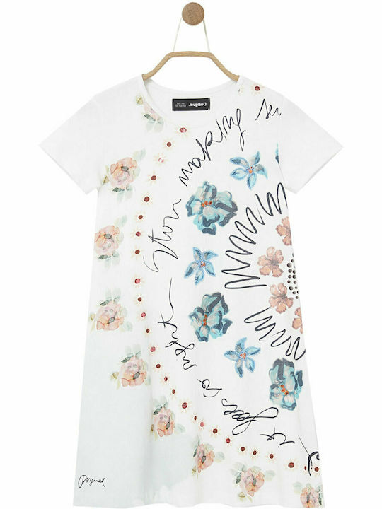 Esther Children's Dress Short Sleeve White