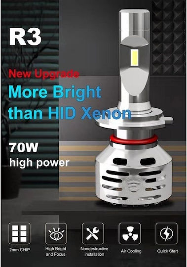 Bizzar Lampen Auto R3 Head Light HB4-9006 LED 6500K Kaltes Weiß 12V 70W 2Stück