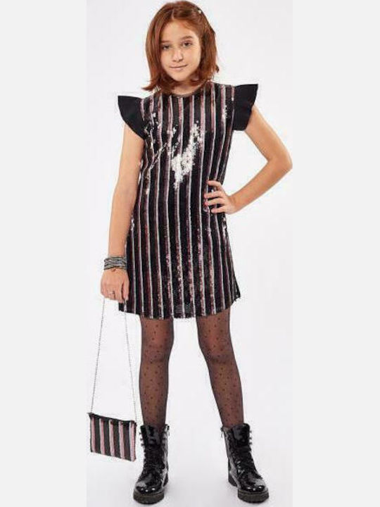 Children's Dress Short Sleeve Set with Accessories Black