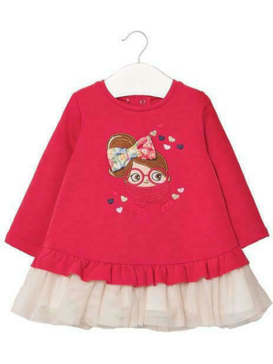 Flamingo Mädchenkleid Mädchenkleider Fuchsie Langärmelig Tüll Set aus 2 mit Zubehör
