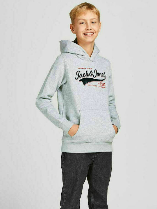 Jack & Jones Kinder Sweatshirt mit Kapuze und Taschen Gray