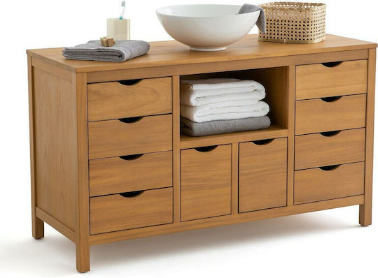 La Redoute Interieurs Sedna Πάγκος χωρίς Νιπτήρα Μ130xΒ50xΥ76cm Καφέ
