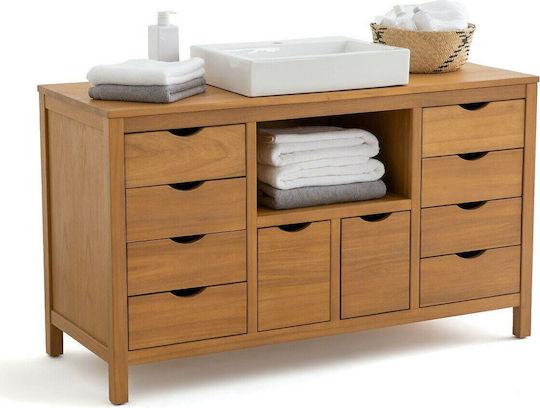 La Redoute Interieurs Sedna Πάγκος χωρίς Νιπτήρα Μ130xΒ50xΥ76cm Καφέ