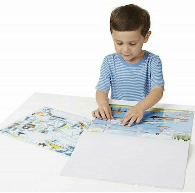 Melissa & Doug Album autocolant Reusable Sticker Pad Vehicles pentru Copii 3++ Ani