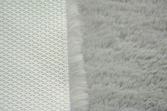 Newplan Puffy Anti-slip Rug Rectangular Furry T-FC6 Light Grey
