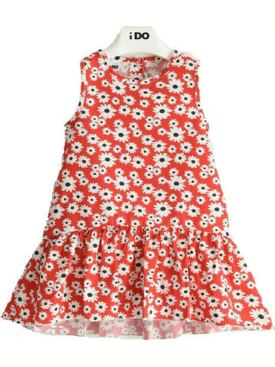 iDO Kids Dress Floral Sleeveless Red