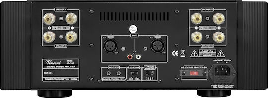 Vincent SP-332 Υβριδικός Τελικός Ενισχυτής Hi-Fi Stereo 250W/4Ω 150W/8Ω Ασημί
