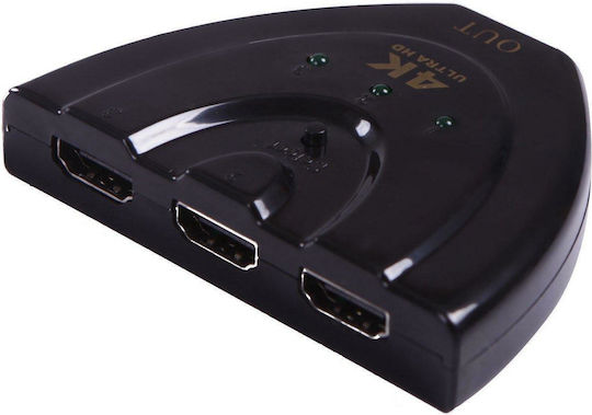 Pigtail 3D UHD 3 είσοδοι/1 έξοδος HDMI Switch 04.004.0034