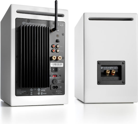 Audioengine HD6 Αυτοενισχυόμενα Ηχεία με Wi-Fi & Bluetooth 50W (Ζεύγος) Λευκά