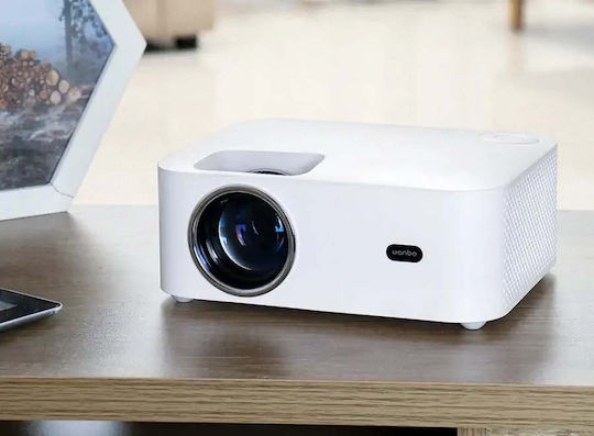 Wanbo X1 WB-TX1 Projector LCD HD Απλής Λάμπας με Wi-Fi και Ενσωματωμένα Ηχεία Λευκός