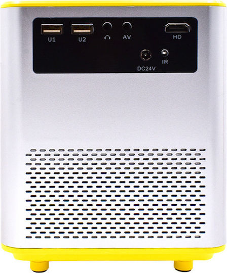 Andowl Q-HD600 Мини Проектор LCD Full HD LED лампа с вградени високоговорители Жълт