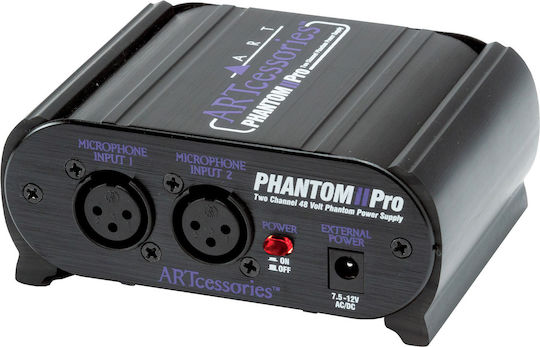 Art Sound Phantom II Pro Τροφοδοτικό Μικροφώνου Phantom Power δύο καναλιών