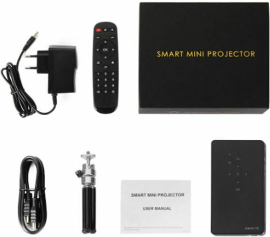 Clever CleverCinema V5 Mini Projector DLP (DMD) Standard Lamp with Wi-Fi and Built-in Speakers Black