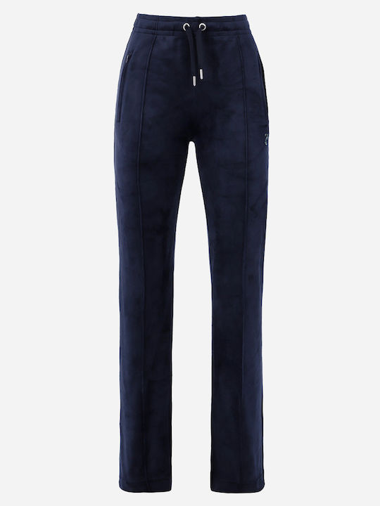 Diamante Tina Sweatpants Velvet Navy Blue