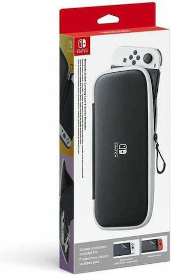 Nintendo Carrying Case & Screen Protector Fabric Switch / Switch OLED Carrying Case Black & White
