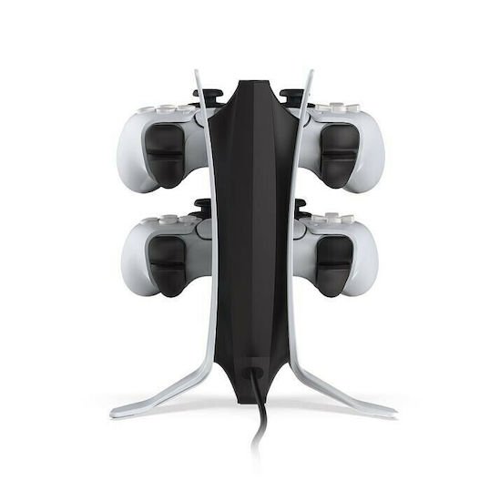 Zeroground CH-1500G Charging Station for 2 controllers PS5 with LED lighting White